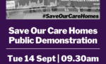 Save our care homes public demonstration