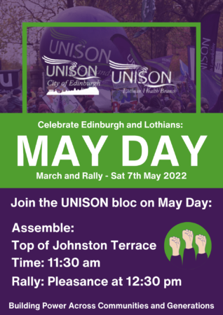 Edinburgh May Day March & Rally – Saturday 7th May 2022