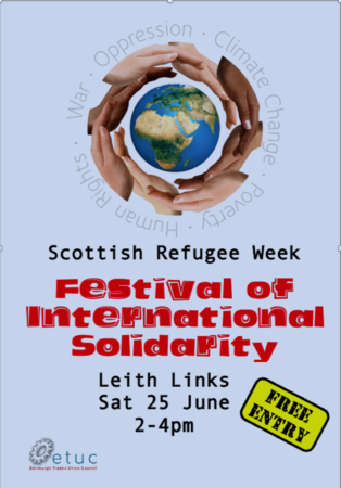 Festival of International Solidarity on Leith Links, Saturday 25 June, 2-4pm