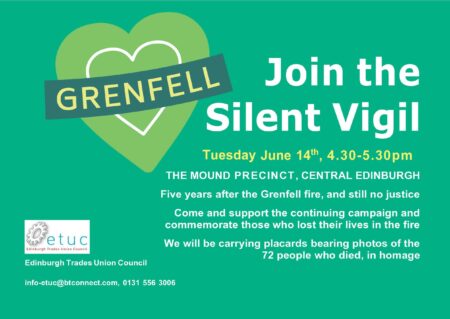 ETUC silent vigil for Grenfell 14 June