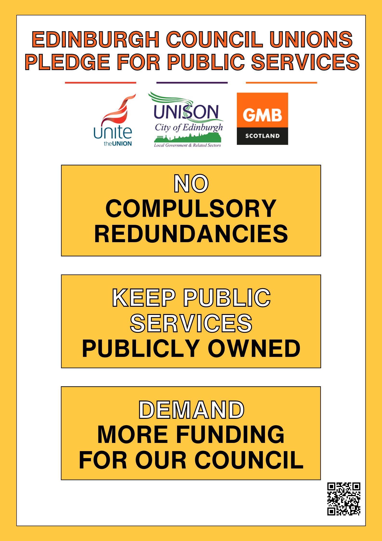 Edinburgh Joint Trade Unions launch campaign, calling on City of