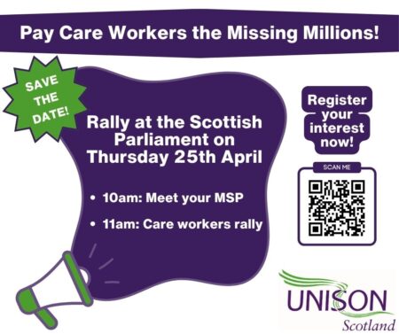 Fair Work for Social Care: Rally Outside the Scottish Parliament!
