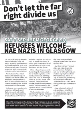 thumbnail of Nae Nazis – Poster Glasgow 07.09.24 image