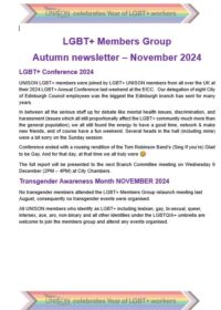 LGBT+ Members Group Autumn Newsletter - November 2024
